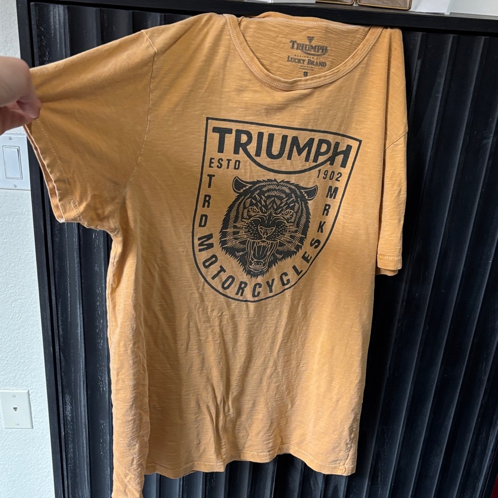 Triumph Mustard T-Shirt with Black Graphic